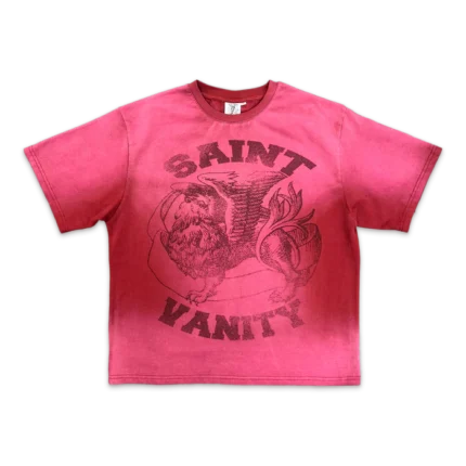 Saint Vanity Burgundy Logo Tee “Dissolve Red”